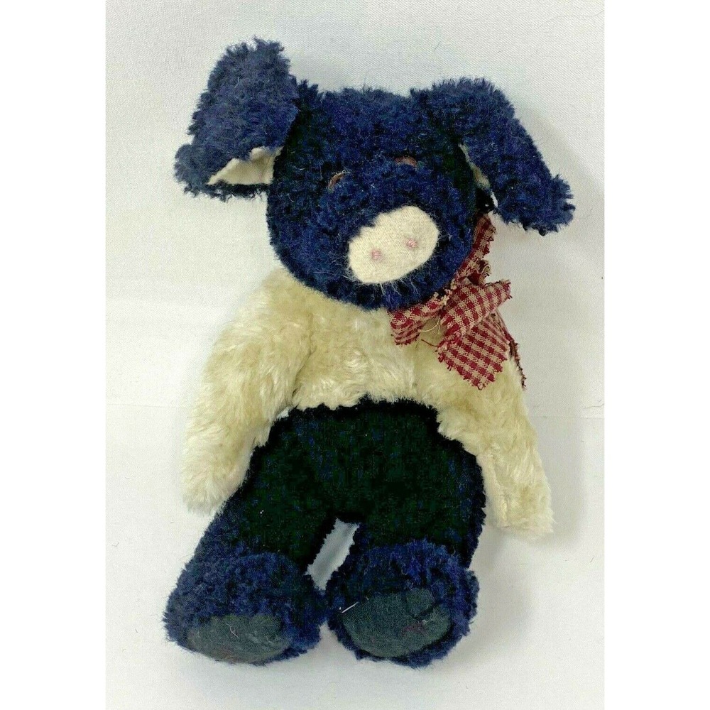 The Boyds Collection Plush Pig Small Navy Cream Good Vintage Primitive Stuffed